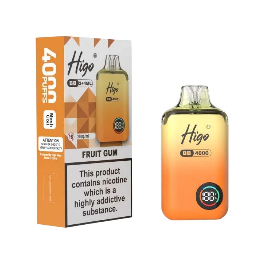 Higo BB Fruit Gum Prefilled Pod Vape Kit - Case of 10