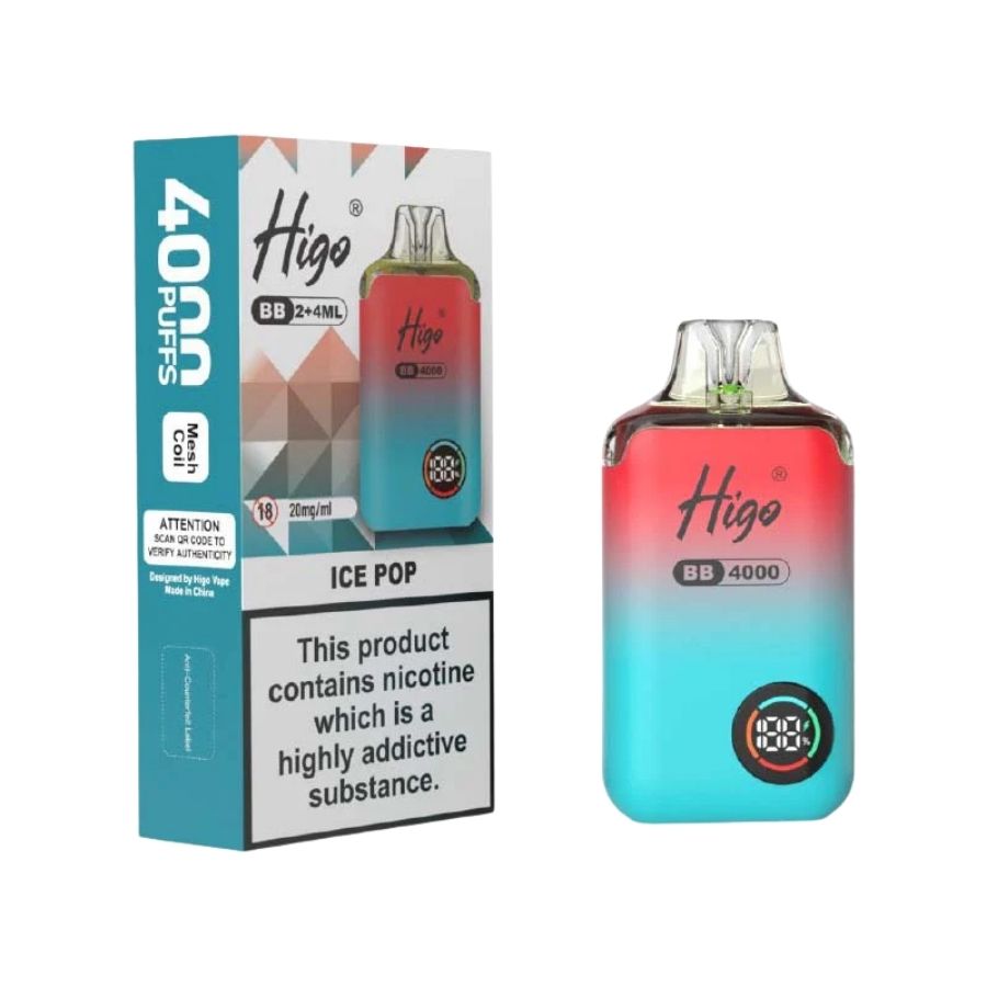 Higo BB Ice Pop Prefilled Pod Vape Kit - Case of 10