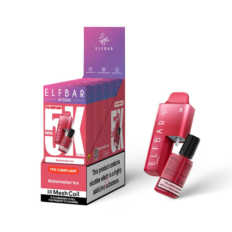 ELFBAR AF5000 Vape Kit, Watermelon Ice - Case of 5
