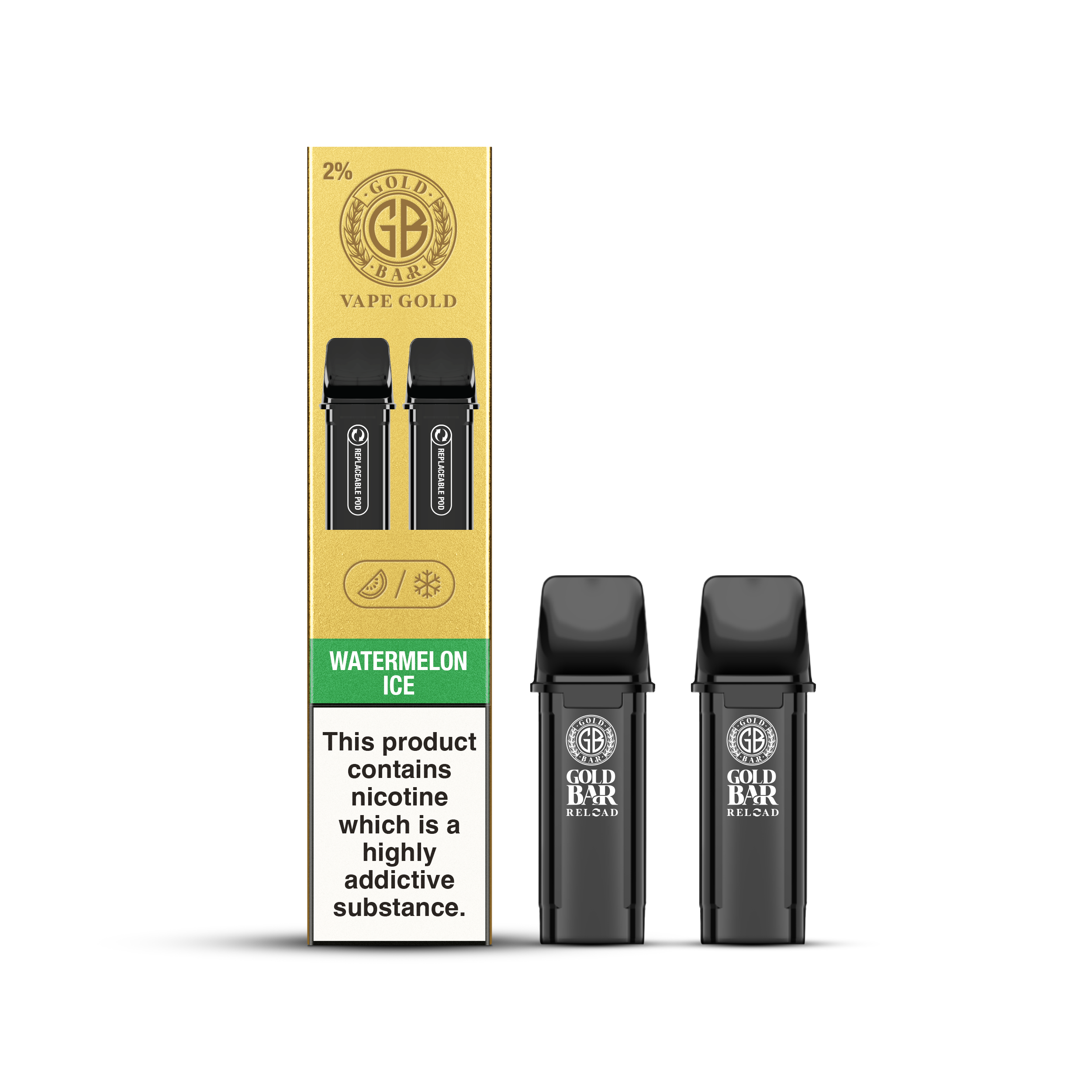 Gold Bar Reload Watermelon Ice Refill Pods - Case of 10