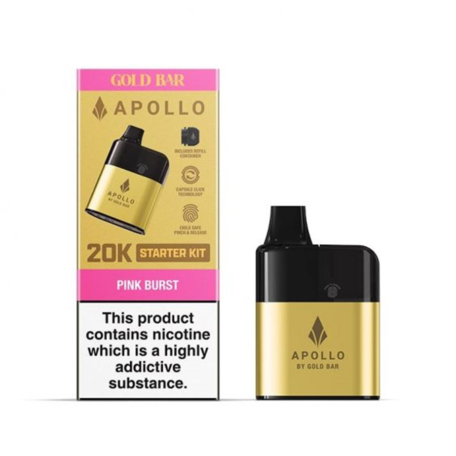 Gold Bar Apollo Pink Burst Prefilled Pod Vape Kit - Case of 5