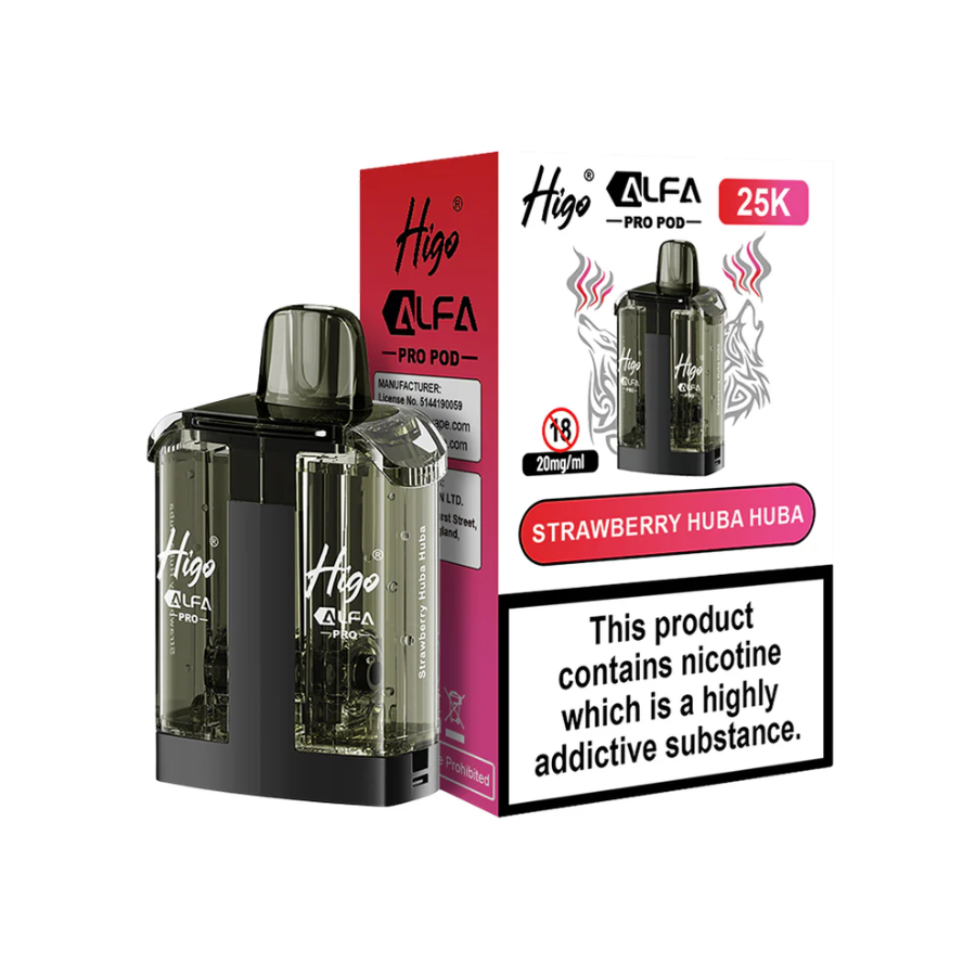 Higo Alfa Pro 25K Pod Strawberry Huba Huba- Case of 5