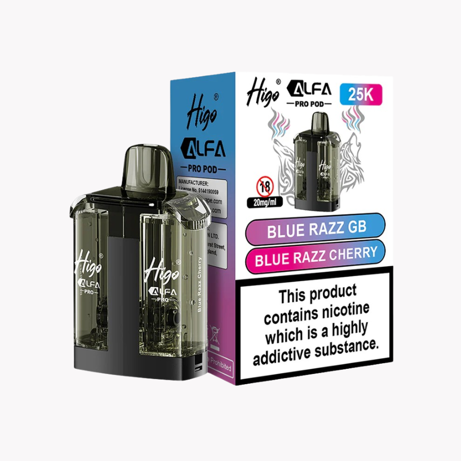Higo Alfa Pro 25K Pod Blue Razz GB Blue Razz Cherry- Case of 5