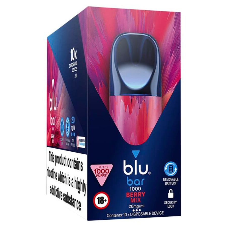Blu Bar 1000 Berry Mix 20mg - Case of 10