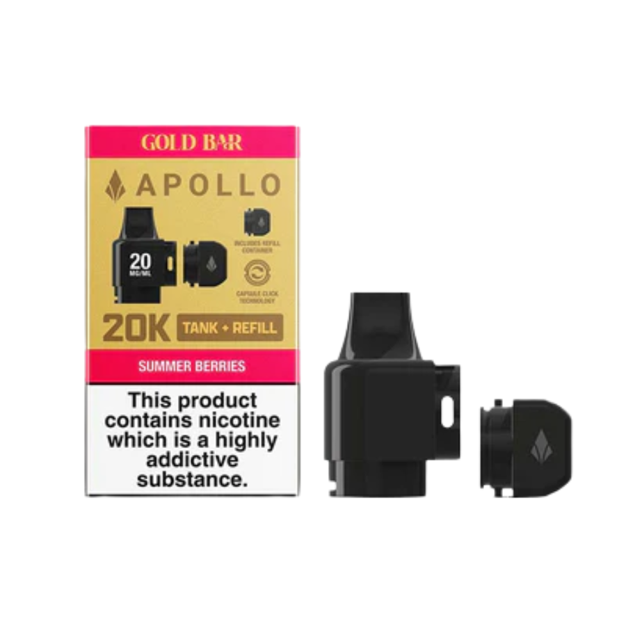 Gold Bar Apollo Summer Berries Prefilled Pod & Refill Tank - Case of 5