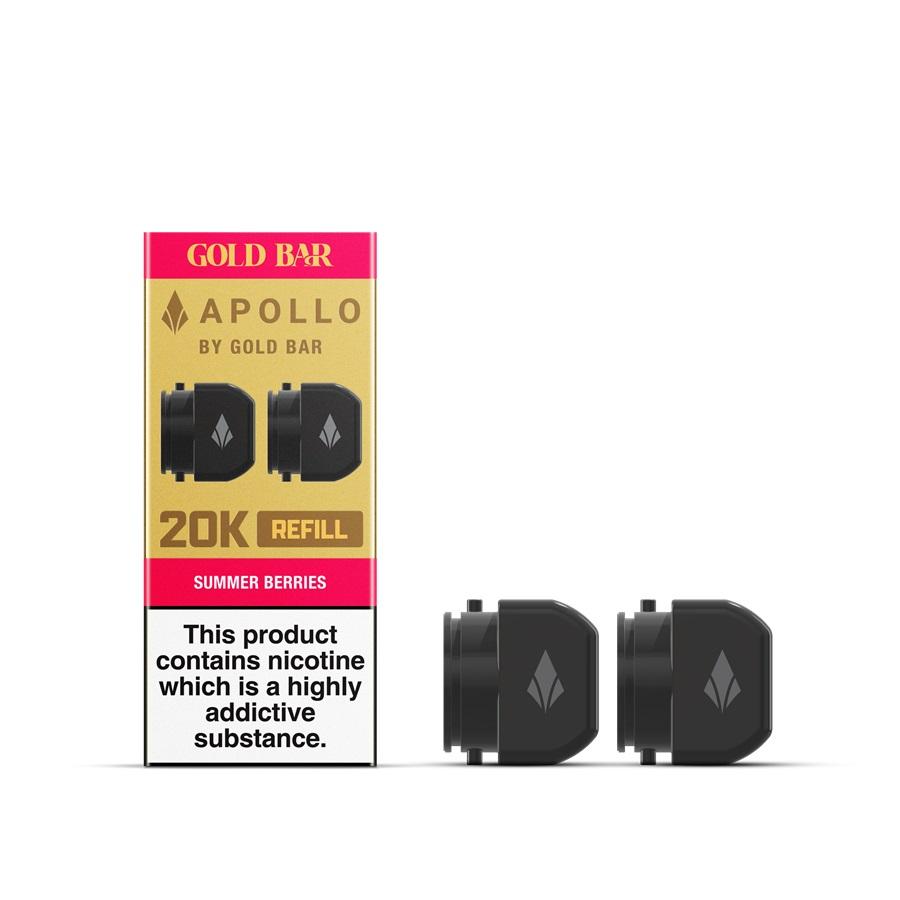 Gold Bar Apollo Summer Berries Prefilled Pod Refill Cap x2 - Case of 10
