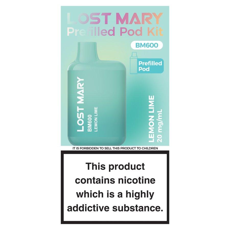 Lost Mary BM600 Lemon & Lime Pod Kit  - Case of 10