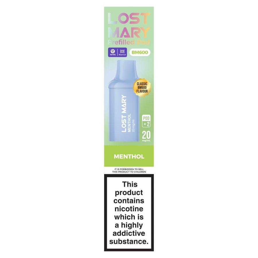Lost Mary BM600 Menthol Prefilled Pods - Case of 10