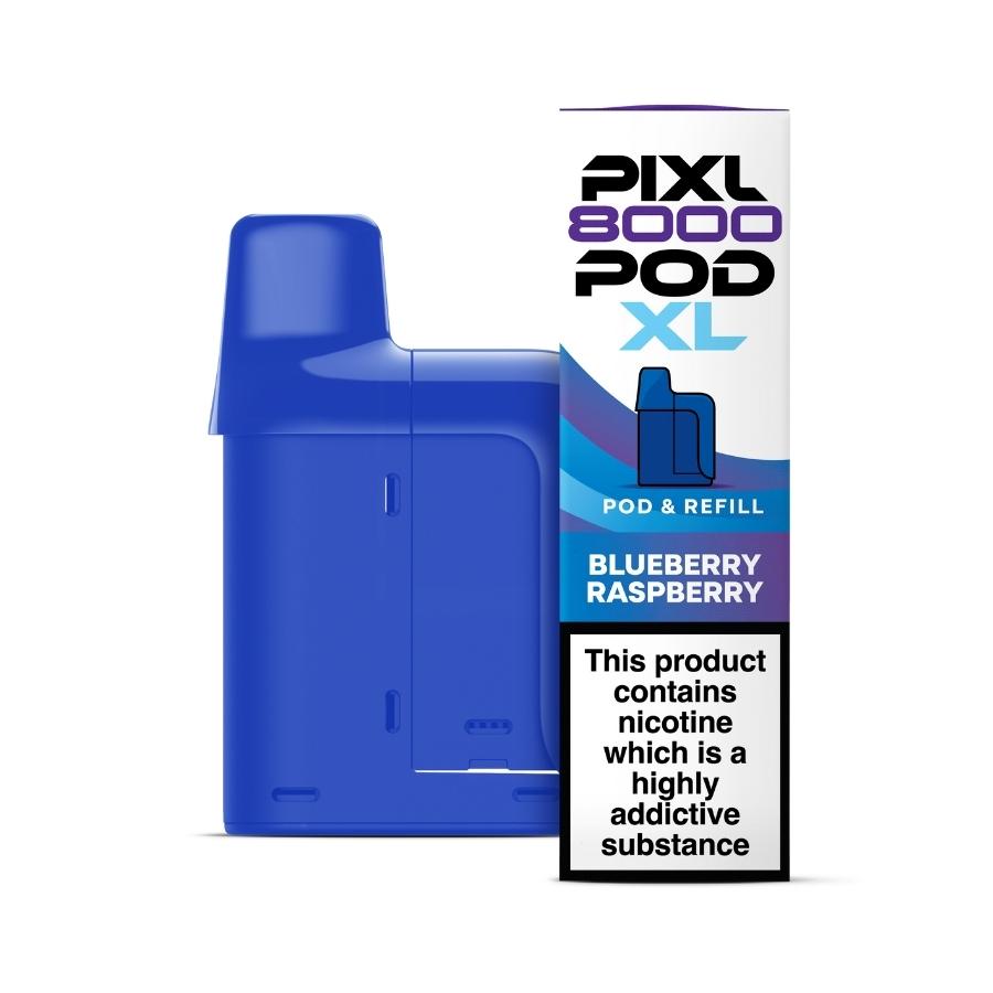 Pixl 8000 Blueberry Raspberry Prefilled Pod + Refill - Case of 5