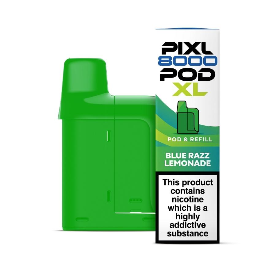 Pixl 8000 Blue Razz Lemonade Prefilled Pod + Refill - Case of 5
