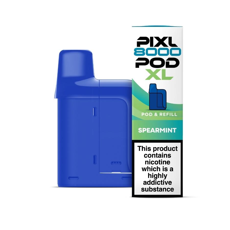 Pixl 8000 Spearmint Prefilled Pod + Refill - Case of 5