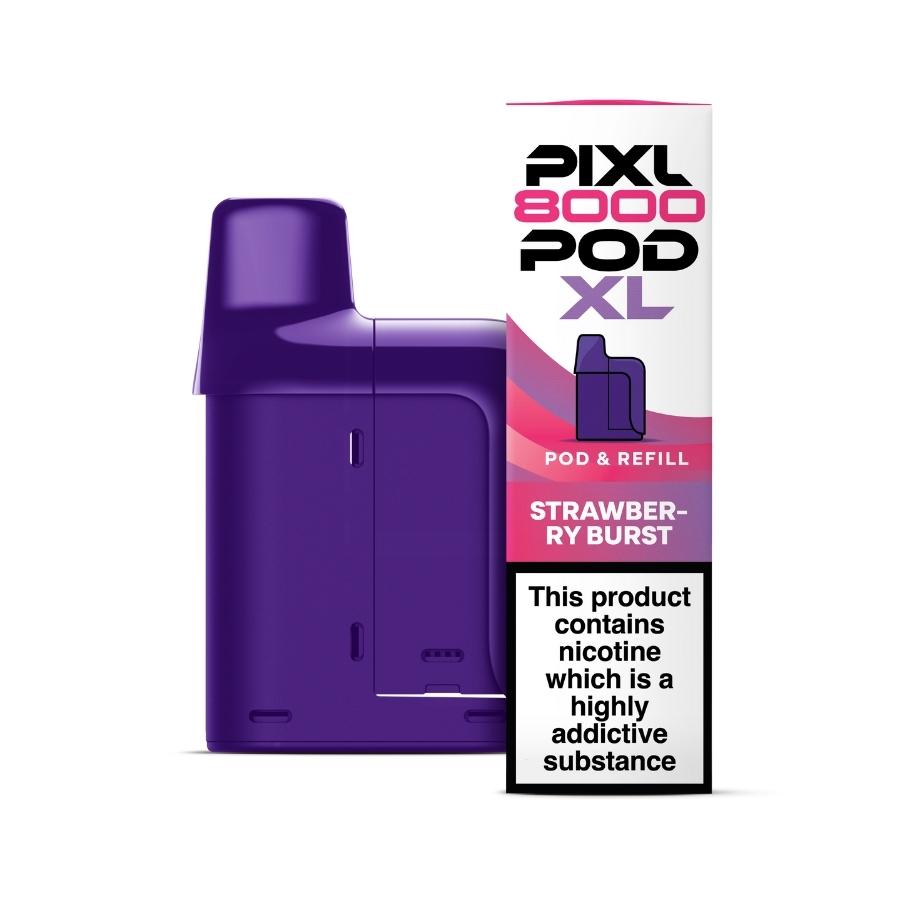 Pixl 8000 Strawberry Burst Prefilled Pod + Refill - Case of 5