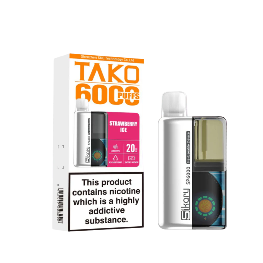 Sikary SP6000 Prefilled Strawberry Ice  Pod Kit - Case of 5