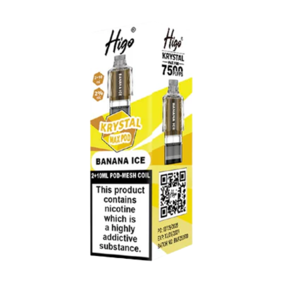 Higo Krystal Max 7500 Banana Ice Prefilled Pods - Case of 5