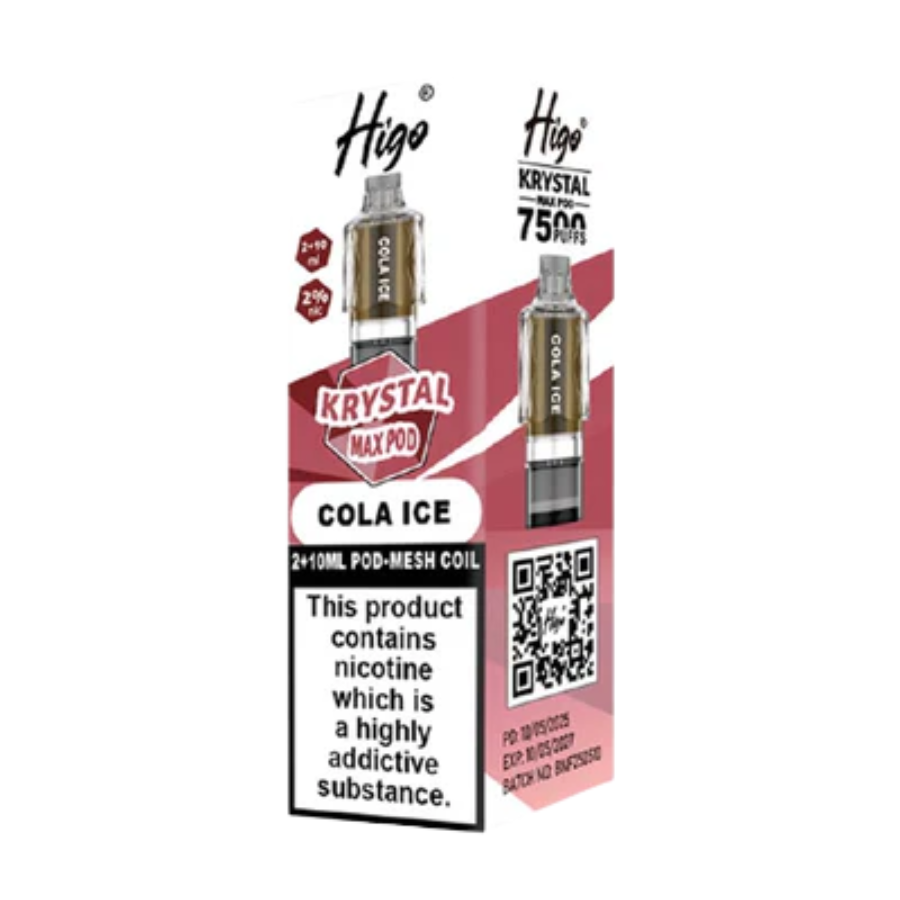Higo Krystal Max 7500 Cola Ice Prefilled Pods - Case of 5