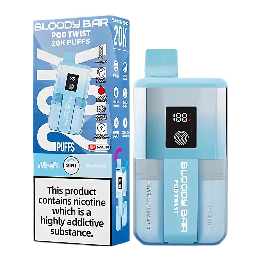 Bloody Bar Twist 20K Blueberry Raspberry/Cherry Ice Vape Kit - Case of 5