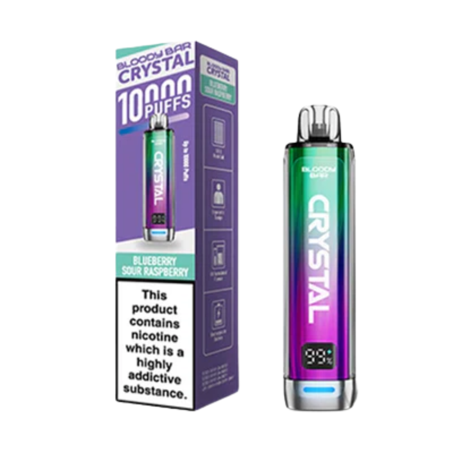 Bloody Bar Crystal 10K Blueberry Sour Raspberry Vape Kit - Case of 5