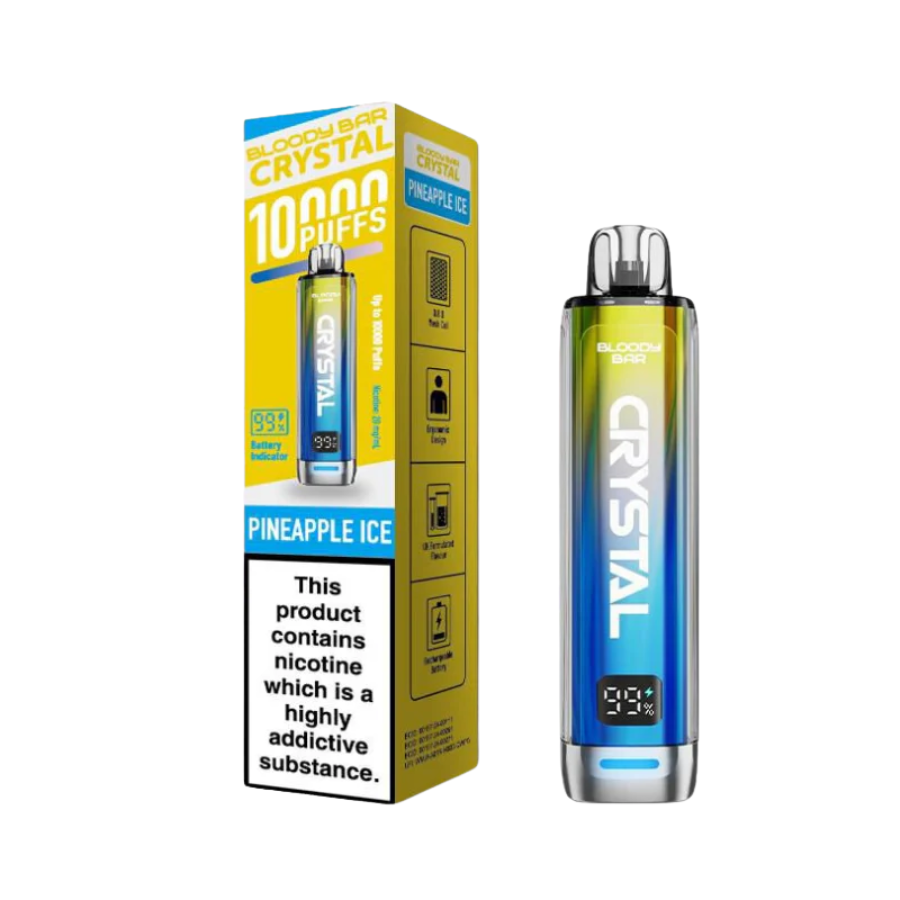 Bloody Bar Crystal Pineapple Ice 10k Vape Kit - Case of 5