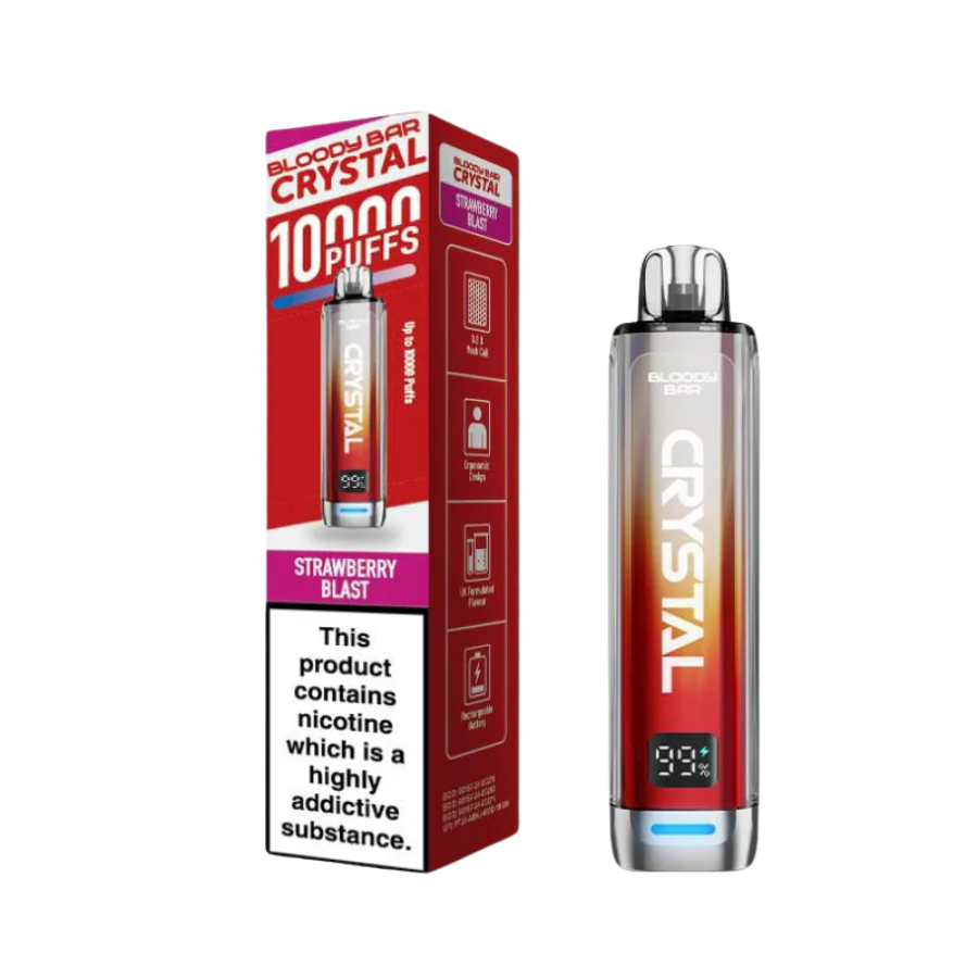 Bloody Bar Crystal 10K Strawberry Blast Vape Kit - Case of 5