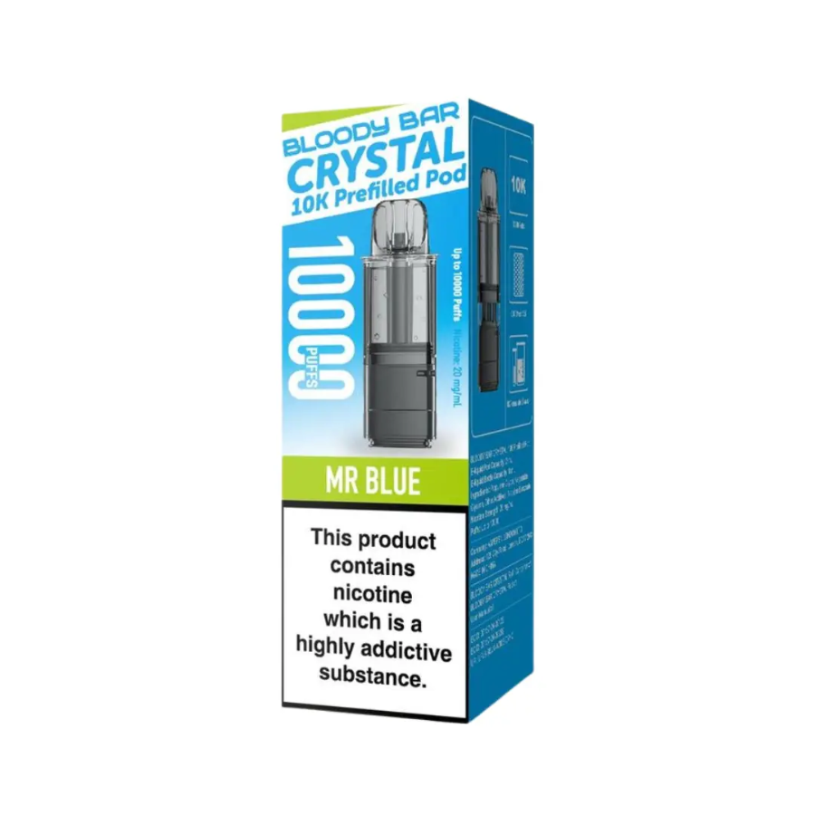 Bloody Bar Crystal 10K Mr Blue Refill Pods - Case of 5