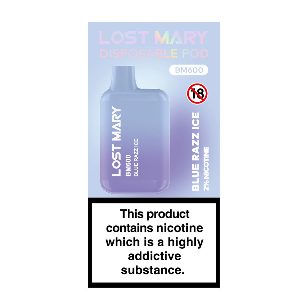 Lost Mary BM600 Blue Razz Ice Disposable Vape - Case of 10