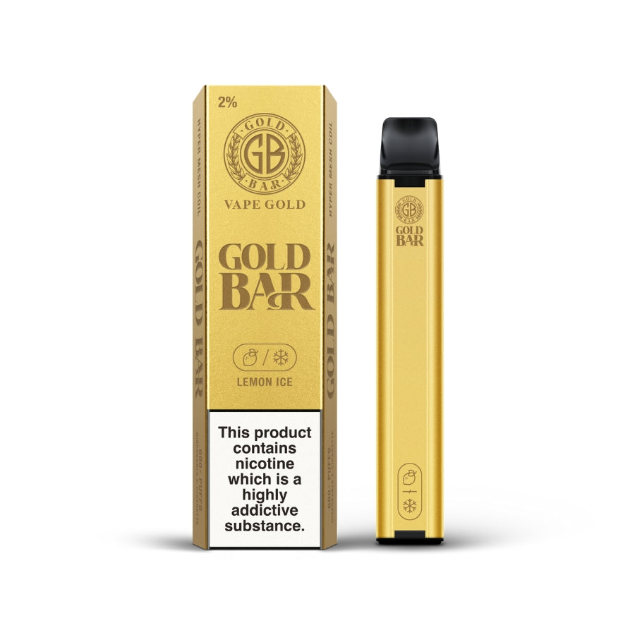 Gold Bar 600 Lemon Ice Disposable Vape - Case of 10