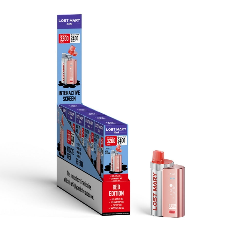 Lost Mary 4 in 1 Kit Red Edition - Case of 5 Lost Mary 4 in 1 Kit Red Edition - Case of 5
