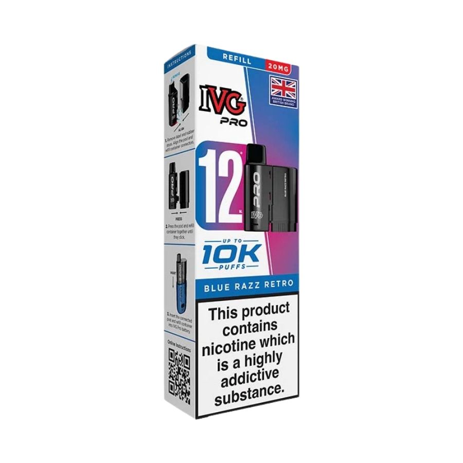 IVG Pro 12 Blue Razz Retro Pods - Case of 5