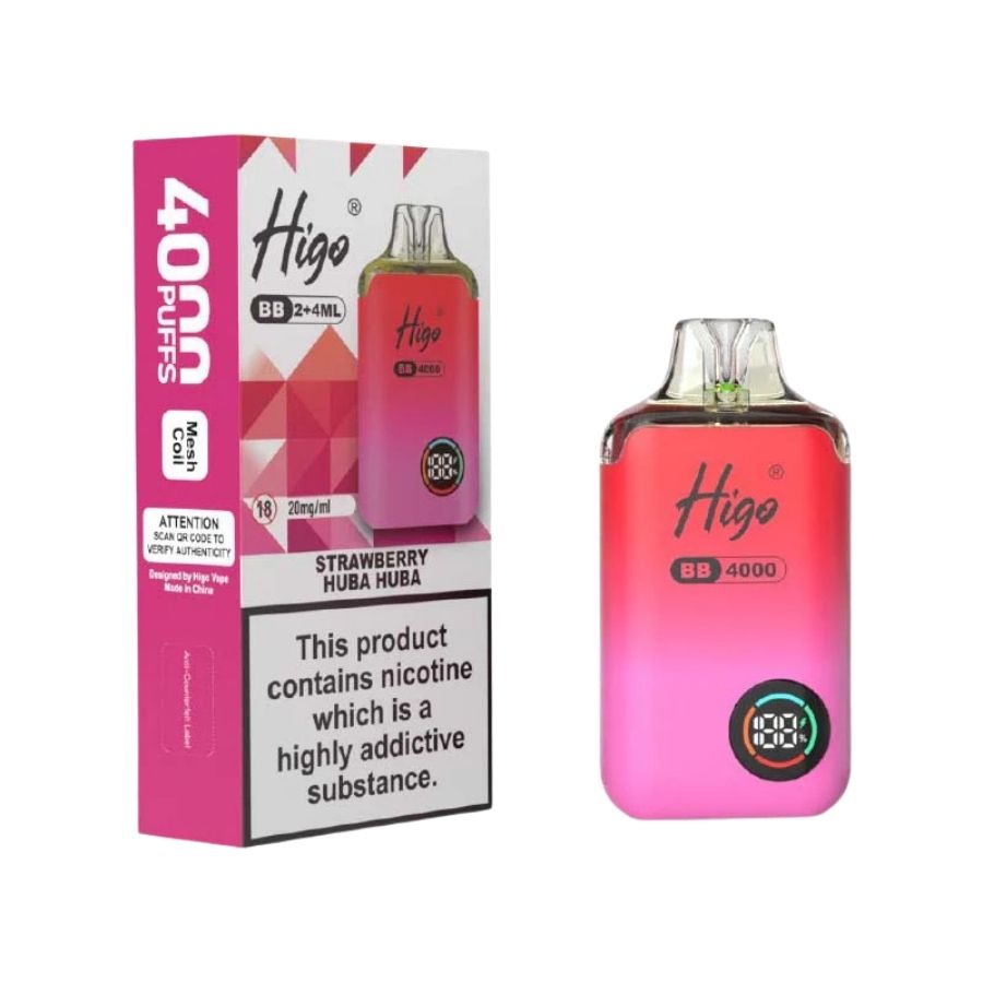 Higo BB Strawberry Huba Huba Prefilled Pod Vape Kit - Case of 10