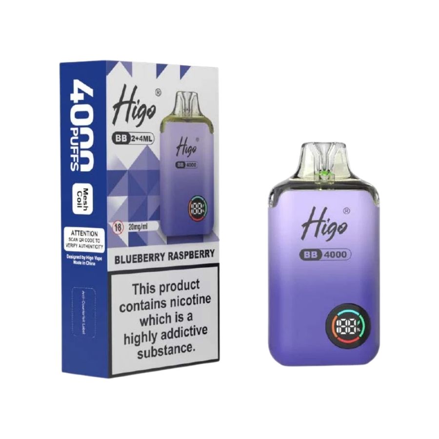 Higo BB Blueberry Raspberry Prefilled Pod Vape Kit - Case of 10