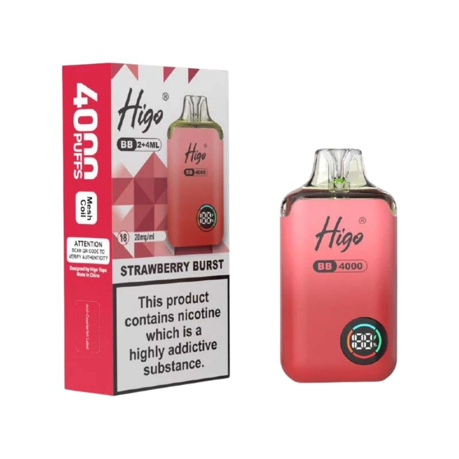 Higo BB Strawberry Burst Prefilled Pod Vape Kit - Case of 10