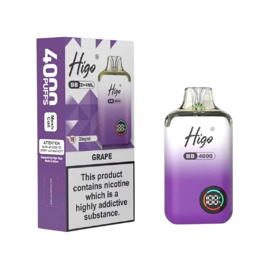 Higo BB Grape Prefilled Pod Vape Kit - Case of 10