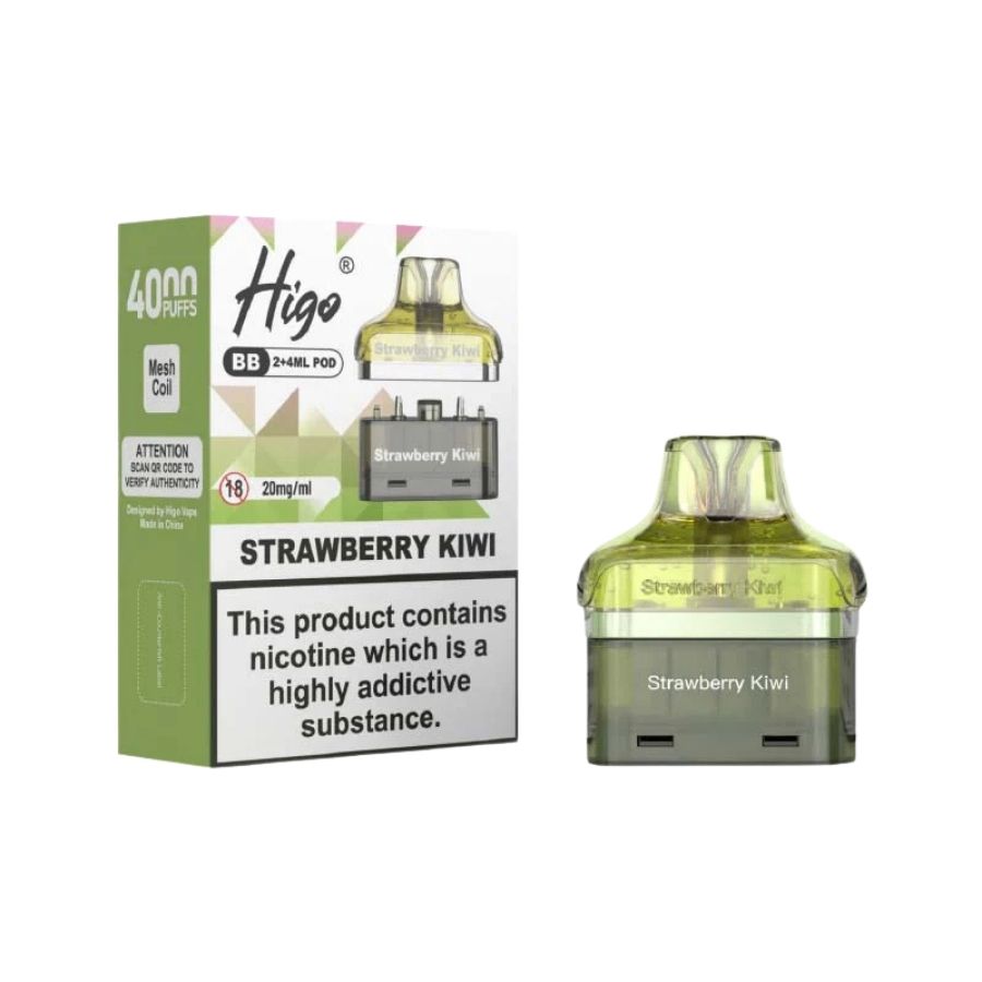 Higo BB 4000 Strawberry Kiwi Refill Pod  - Case of 5