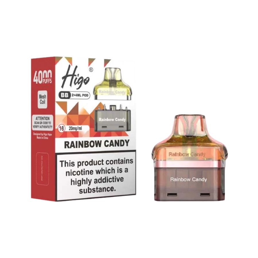 Higo BB 4000 Rainbow Candy Refill Pod  - Case of 5