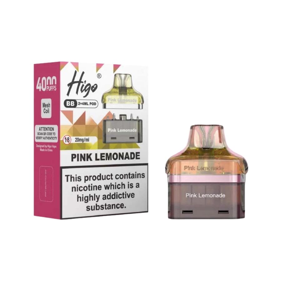 Higo BB 4000 Pink Lemonade Refill Pod  - Case of 5