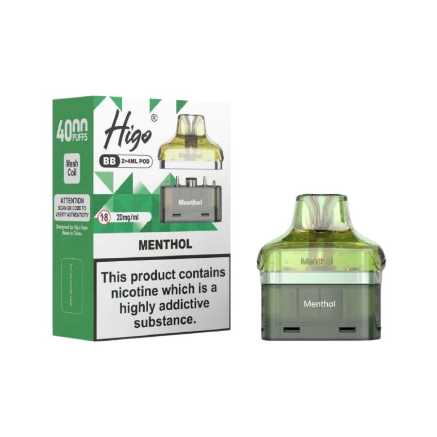 Higo BB 4000 Menthol Refill Pod  - Case of 5