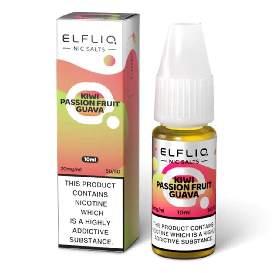 ELFBAR ElfLiq Kiwi Passionfruit Guava Nic Salt E-Liquid 10ml - Case of 10